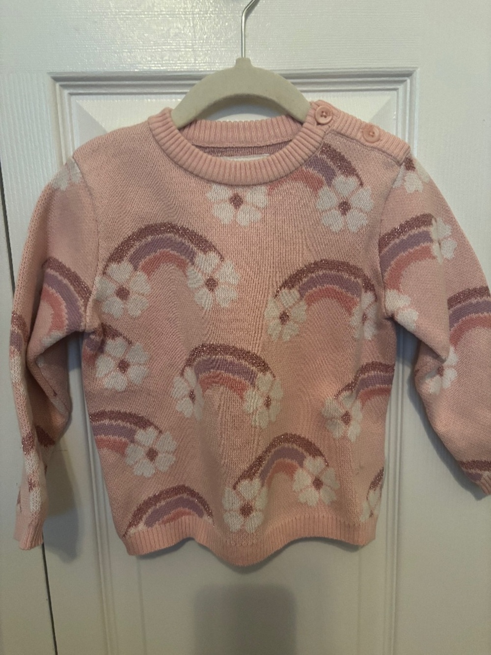 Girls Organic Cotton Rainbow Sweater